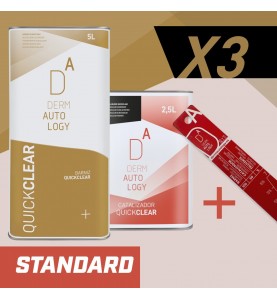DS Color-DERMAUTOLOGY BARNICES-KIT DERMAUTOLOGY BARNIZ QUICKCLEAR 5LT + CATALIZADOR ESTANDAR 2,5LT (X3 KITS) + REGALO REGLA M...