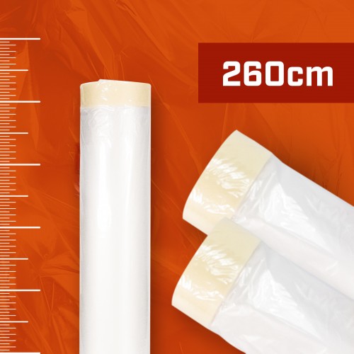 PLASTIC FILM WITH TAPE 260cm x 22,5m x 25mm