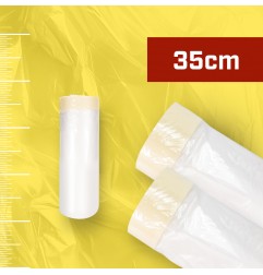 PLASTIC FILM WITH TAPE 35cm x 22,5m x 25mm