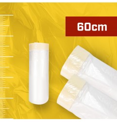 PLASTIC FILM WITH TAPE 60cm x 22,5m x 25mm