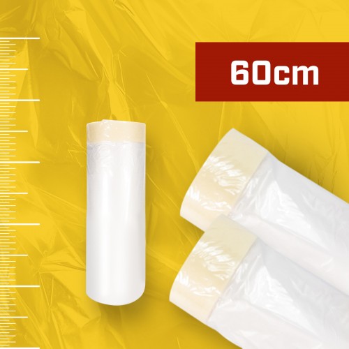 PLASTIC FILM WITH TAPE 60cm x 22,5m x 25mm