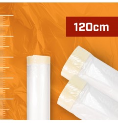 PLASTIC FILM WITH TAPE 120cm x 22,5m x 25mm