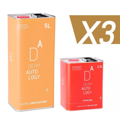 KIT DERMAUTOLOGY UHS+ FASTDRY CLEARCOAT 5L + STANDARD HARDENER 2,5L X3