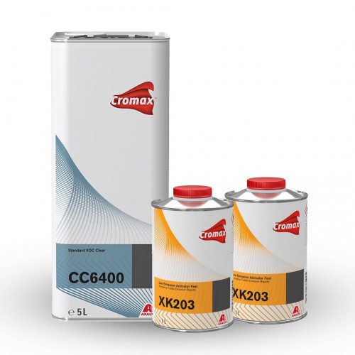 KIT CROMAX BARNIZ CHROMACLEAR CC6400 5LT + CATALIZADOR XK203 RÁPIDO 2X1LT KIT CROMAX BARNIZ CHROMACLEAR CC6400 5LT + CATALIZADOR XK203 RÁPIDO 2X1LT