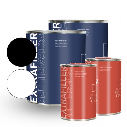 KIT DERMAUTOLOGY EXTRAFILLER 2K 4:1 PRIMER WHITE + BLACK 3.75LT + HARDENER 0.95LT