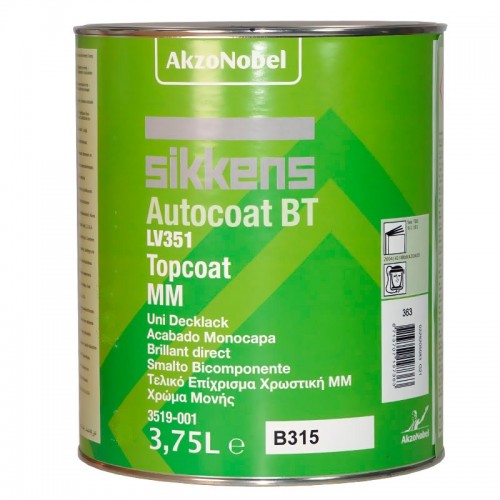 SIKKENS B315 DEEP BLACK BT TOPCOAT 3,75L. SIKKENS B315 DEEP BLACK BT TOPCOAT 3,75L.