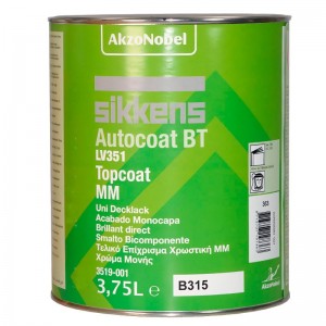 DS Color-AUTOCOAT BT 351-SIKKENS B315 DEEP BLACK BT TOPCOAT 3,75L.
