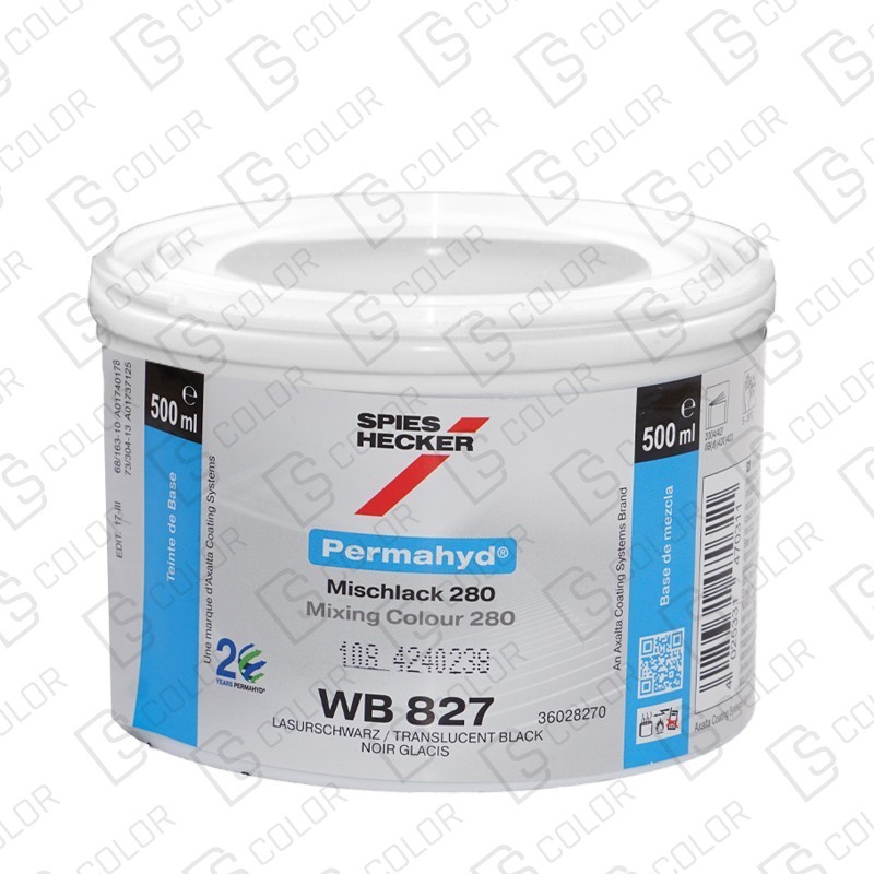 DS Color-PERMAHYD-SPIES HECKER WB827 MEDIUM BLACK 0,5LT