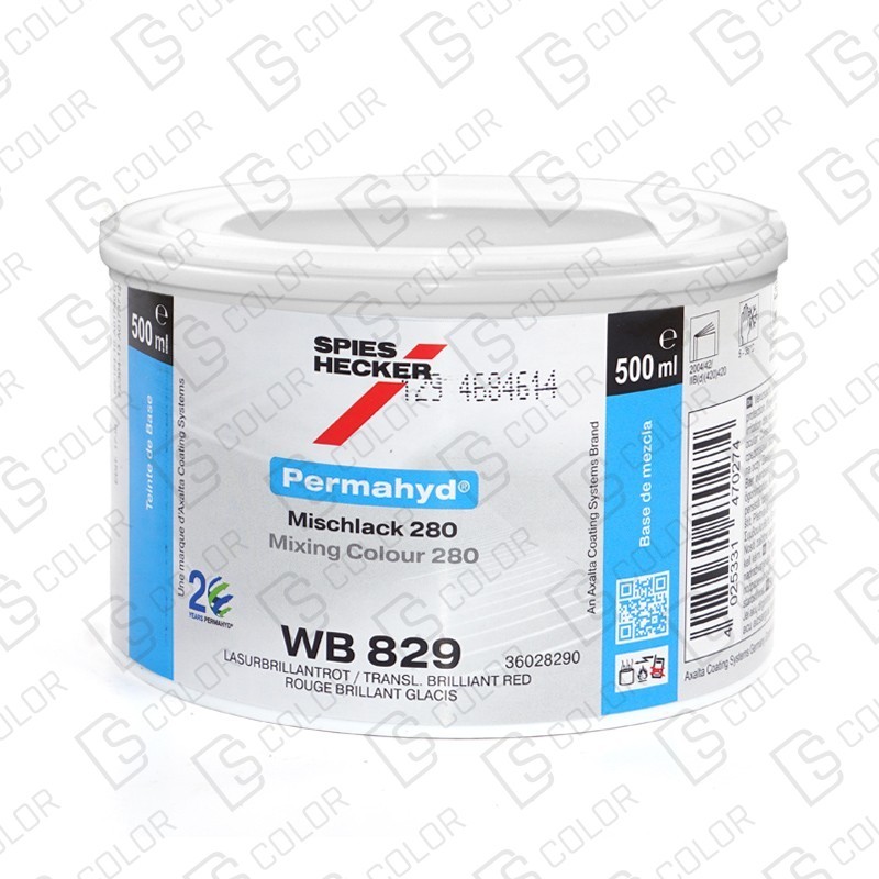 DS Color-PERMAHYD-SPIES HECKER WB829 BRILLIANT RED 0.5LT