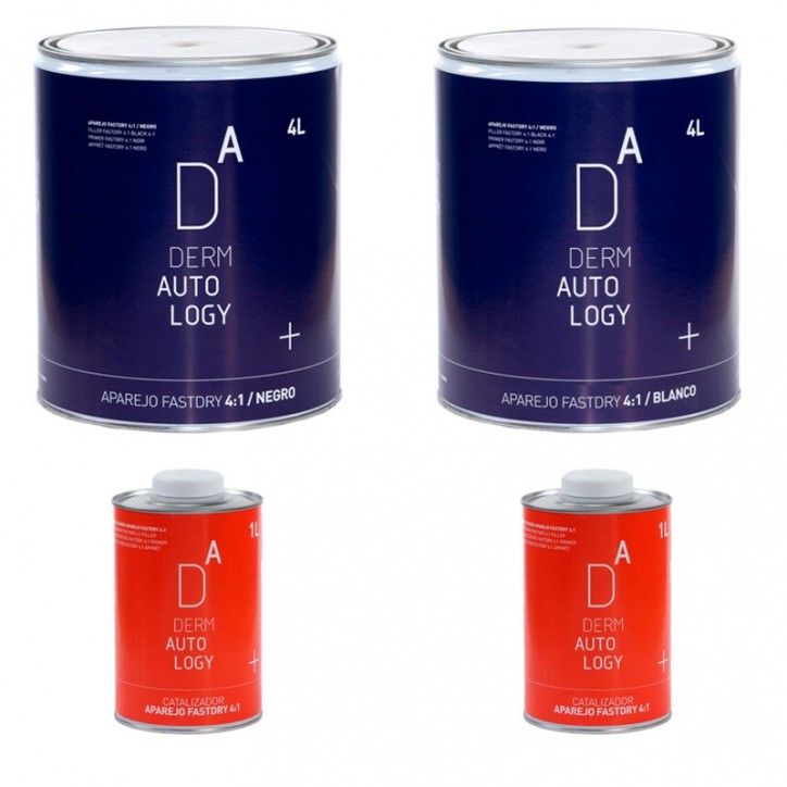 KIT DERMAUTOLOGY FASTDRY 4:1 FÜLLER WEISS (4LT) + SCHWARZ (4LT) + HÄRTER (2LT)