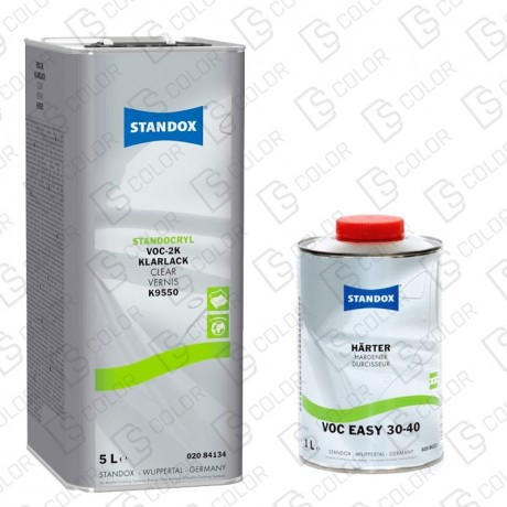 DS Color-STANDOX BARNICES-KIT STANDOX BARNIZ VOC 2K K9550 5L + CATALIZADOR VOC 10-20