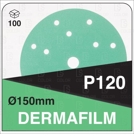 DS Color-DERMAFILM ABRASIVOS-DERMAUTOLOGY ABRASIVO DERMAFILM P120 150mm 15AG (100u)