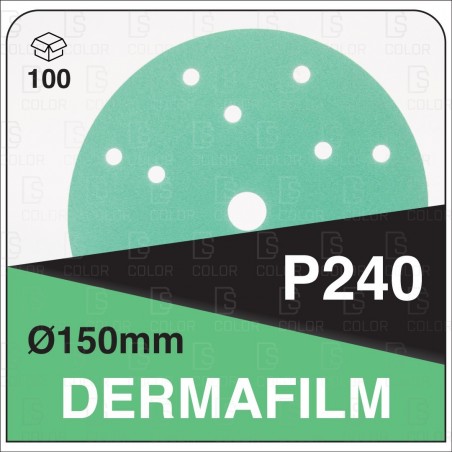 DS Color-DERMAFILM ABRASIVOS-DERMAUTOLOGY ABRASIVO DERMAFILM P240 150mm 15AG (100u)