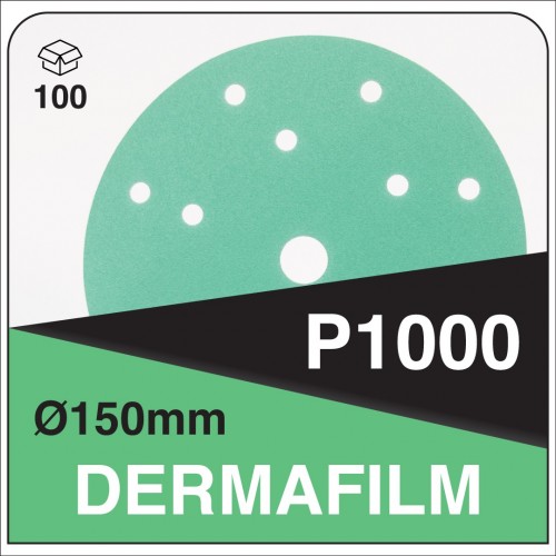 DERMAUTOLOGY SCHLEIFMITTEL DERMAFILM P1000 150mm 15L (100Stk)