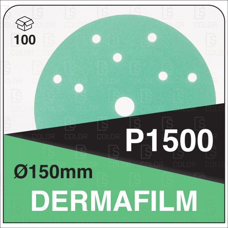 DS Color-DERMAFILM ABRASIVOS-DERMAUTOLOGY ABRASIVO DERMAFILM P1500 150mm 15AG (100u)
