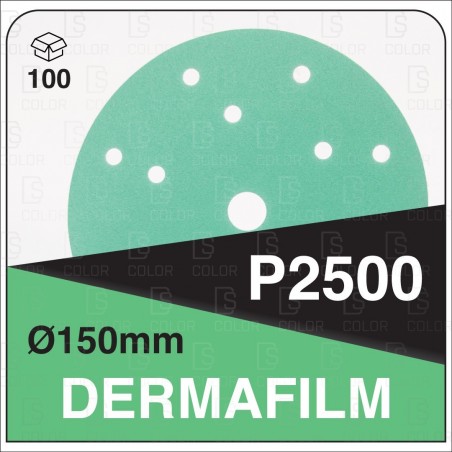 DS Color-DERMAFILM ABRASIVOS-DERMAUTOLOGY ABRASIVO DERMAFILM P2500 150mm 15AG (100u)
