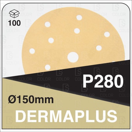 DS Color-DERMAPLUS ABRASIVOS-DERMAUTOLOGY ABRASIVO DERMAPLUS P280 150mm 15AG (100u)