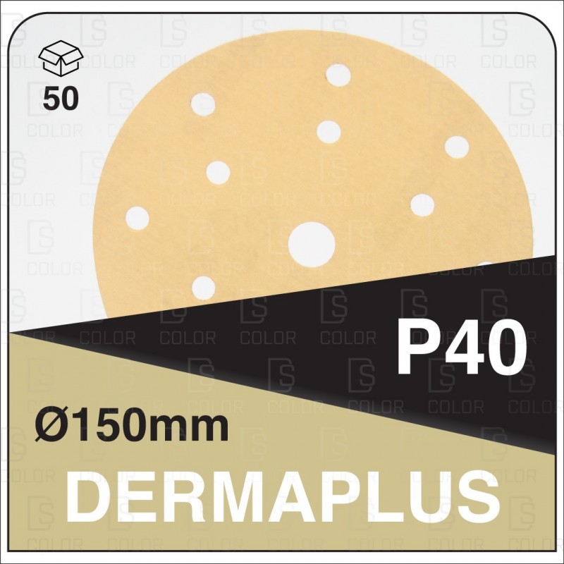 DS Color-DERMAPLUS ABRASIVOS-DERMAUTOLOGY ABRASIVO DERMAPLUS P40 150mm 15AG (50u)