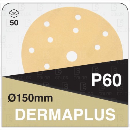 DS Color-DERMAPLUS ABRASIVOS-DERMAUTOLOGY ABRASIVO DERMAPLUS P60 150mm 15AG (50u)