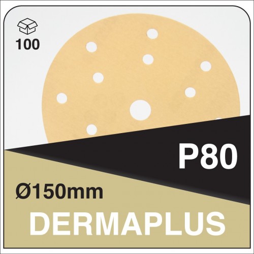 DERMAUTOLOGY DERMAPLUS P80 150mm 15AG Abrasive Discs (100u)