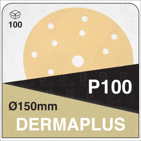 DS Color-DERMAPLUS ABRASIVOS-DERMAUTOLOGY ABRASIVO DERMAPLUS P100 150mm 15AG (100u)