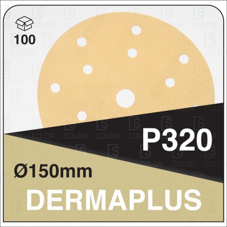 DS Color-DERMAPLUS ABRASIVOS-DERMAUTOLOGY ABRASIVO DERMAPLUS P320 150mm 15AG (100u)