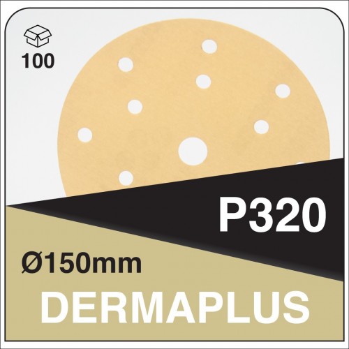 DERMAUTOLOGY DISCO ABRASIVO DERMAPLUS P320 150mm 15AG (100u)