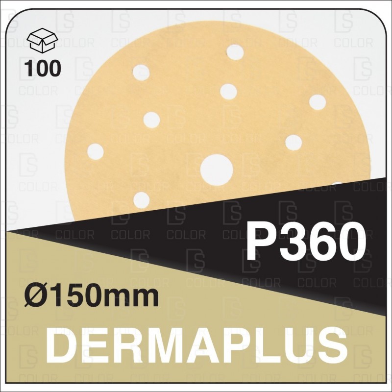 DS Color-DERMAPLUS ABRASIVOS-DERMAUTOLOGY ABRASIVO DERMAPLUS P360 150mm 15AG (100u)