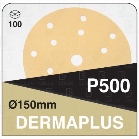DS Color-DERMAPLUS ABRASIVOS-DERMAUTOLOGY ABRASIVO DERMAPLUS P500 150mm 15AG (100u)