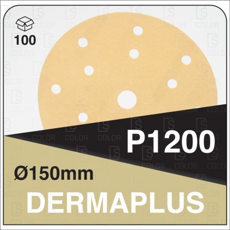 DS Color-DERMAPLUS ABRASIVOS-DERMAUTOLOGY ABRASIVO DERMAPLUS P1200 150mm 15AG (100u)