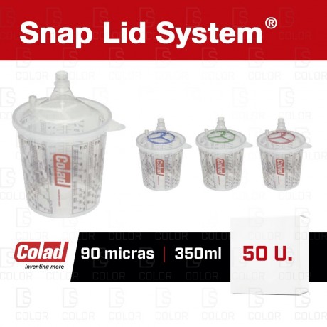 COLAD SNAP LID SYSTEM (50u) 90micras BLANCO/BARNIZ 350ML