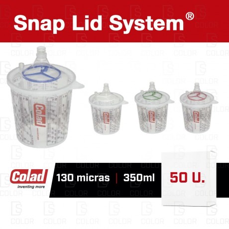 COLAD SNAP LID SYSTEM (50u) 130micras AZUL/BASE AGUA 350ML