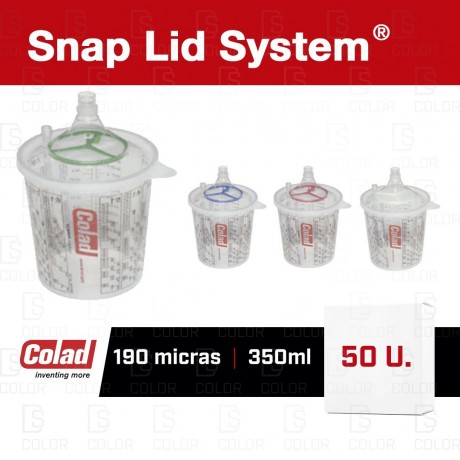 COLAD SNAP LID SYSTEM (50u) 190micras VERDE/BASE DIS 350ML