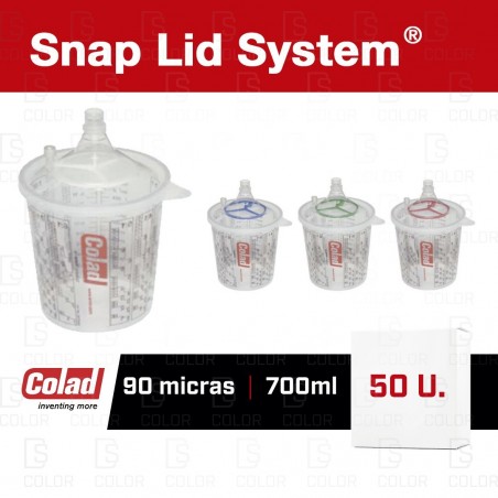 DS Color-OUTLET COLAD-COLAD SNAP LID SYSTEM (50u) 90mi BLANCO/BARNIZ 700ML OUTLET