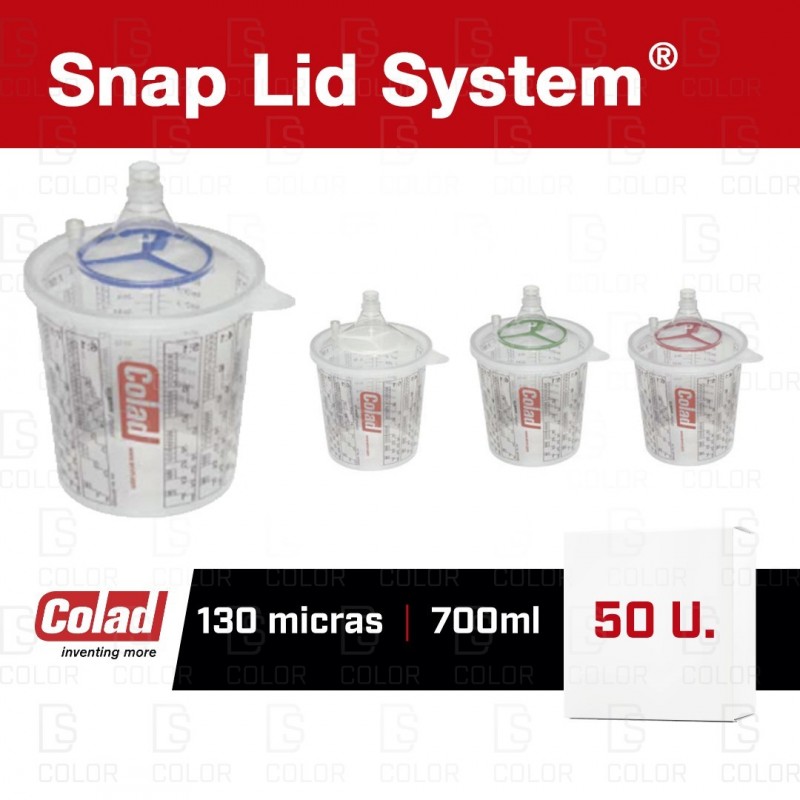 DS Color-COLAD SNAP LID VASOS DESECHABLES-COLAD SNAP LID SYSTEM (50u)130 micras AZUL/BASE AGUA 700ML DS Color-COLAD SNAP LID VASOS DESECHABLES-COLAD SNAP LID SYSTEM (50u)130 micras AZUL/BASE AGUA 700ML
