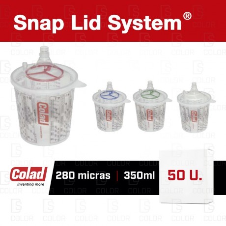 COLAD SNAP LID SYSTEM (50u) 280micras ROJO/APAREJO 350ML