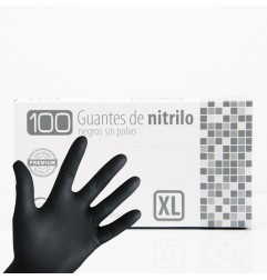 DS Color-DS COLOR-GUANTES NITRILO NEGROS SIN POLVO TALLA XL Caja 100u.