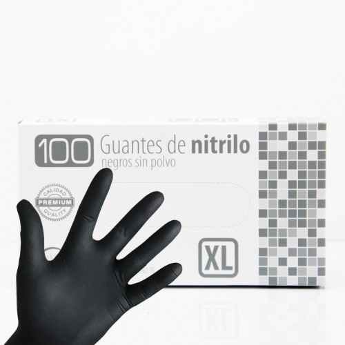 BLACK NITRILE GLOVES POWDER-FREE SIZE XL BOX 100PCS.