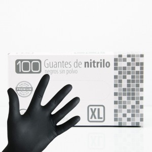 DS Color-DS COLOR-GUANTES NITRILO NEGROS SIN POLVO TALLA XL Caja 100u.