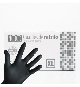 DS Color-DS COLOR-GUANTES NITRILO NEGROS SIN POLVO TALLA XL Caja 100u.