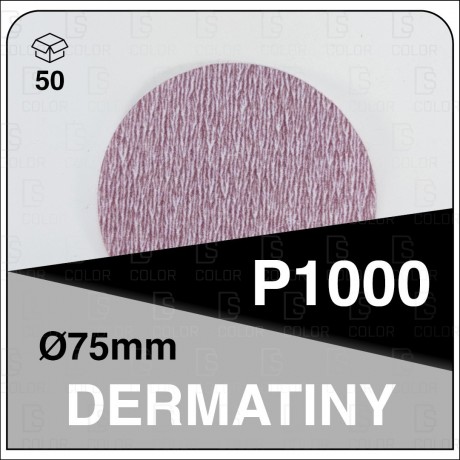 DERMAUTOLOGY ABRASIVE DISCS DERMATINY 75MM P1000 (50u)