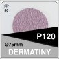 DERMAUTOLOGY ABRASIVE DISCS DERMATINY 75MM P120 (50u)