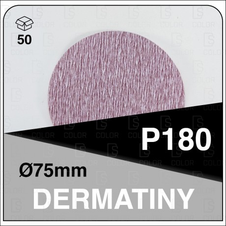 DERMAUTOLOGY ABRASIVE DISCS DERMATINY 75MM P180 (50u)