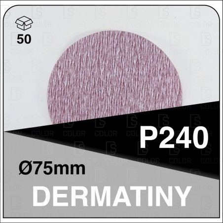 DS Color-DERMATINY DISCOS 75MM.-DERMAUTOLOGY DISCO ABRASIVO DERMATINY 75MM P240 (50u)