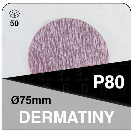 DS Color-DERMATINY DISCOS 75MM.-DERMAUTOLOGY DISCO ABRASIVO DERMATINY 75MM P80 (50u)