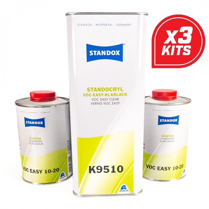 DS Color-STANDOX BARNICES-KIT STANDOX STANDOCRYL EASY K9510 5LT. + CATALIZADOR RÁPIDO (2x1LT.) - X3 KITS