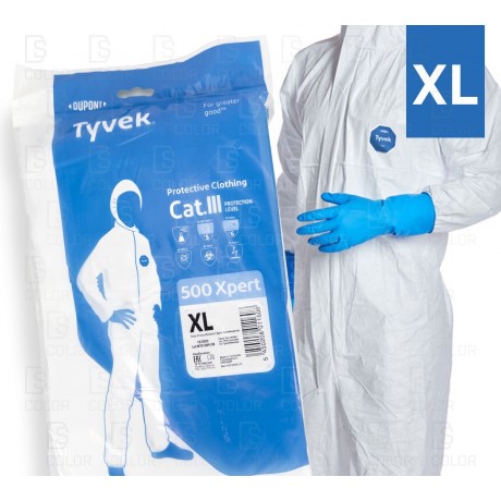 MONO TYVEK 500 DUPONT CON CAPPUCCIO TAGLIA XL